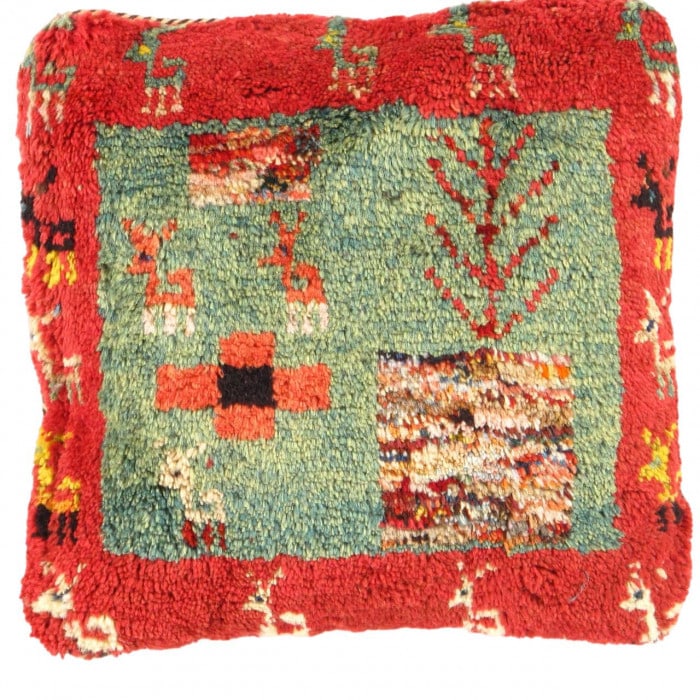 Fine Hand knotted Gabbeh pillow 15"X 15" (1 of 2)