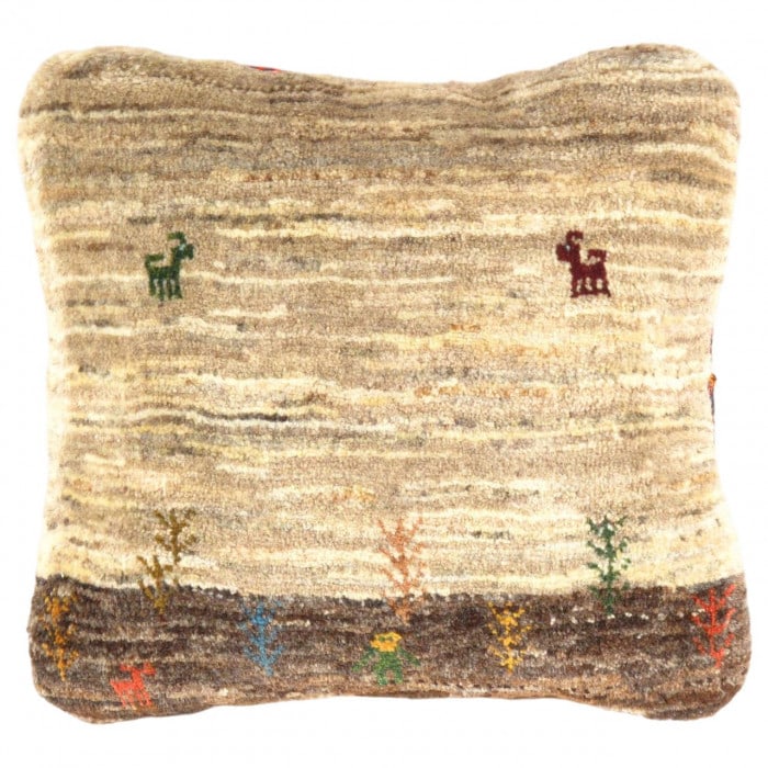 Fine Hand knotted Gabbeh pillow 15"X 16" (1 of 2)