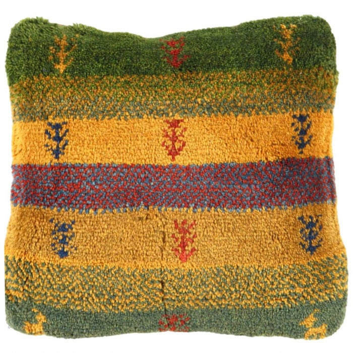 Fine Hand knotted Gabbeh pillow 16"X 16" (1 of 2)