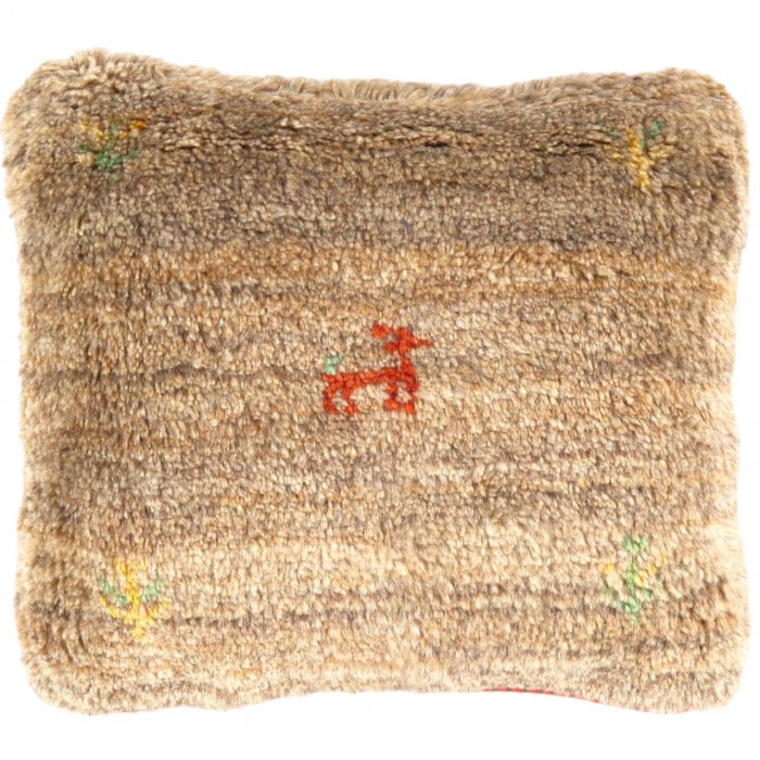 Fine Hand knotted Gabbeh pillow 15"X 16" (1 of 2)