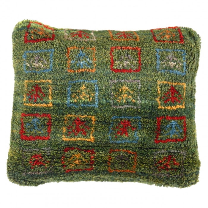 Fine Hand knotted Gabbeh pillow 15"X 16" (1 of 2)
