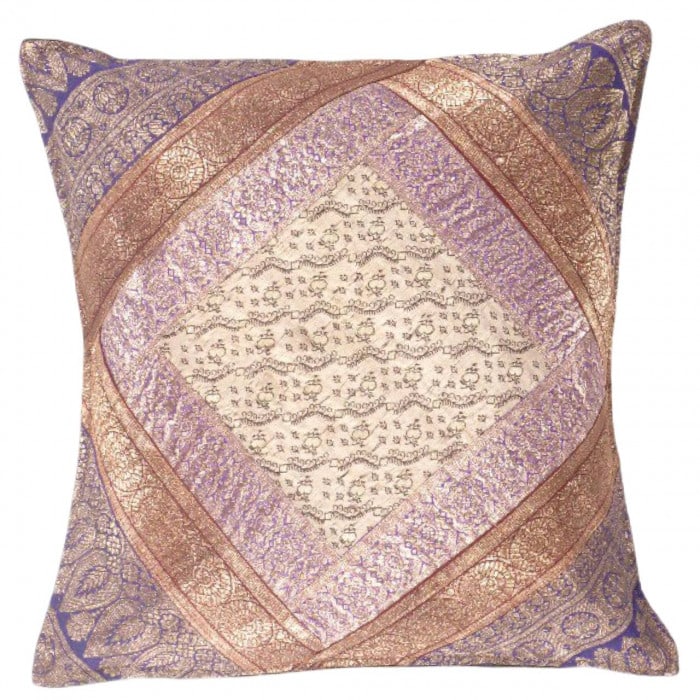 Vintage Sari silk Square Pillow Case 16 ": Vintage Sari silk Square Pillow Case 16 " - N/A, Traditional, Hand-Woven, sari Silk, 300 -PSS 195- 862.This item is part of our fine auction collection which includes many fine home accessories includ