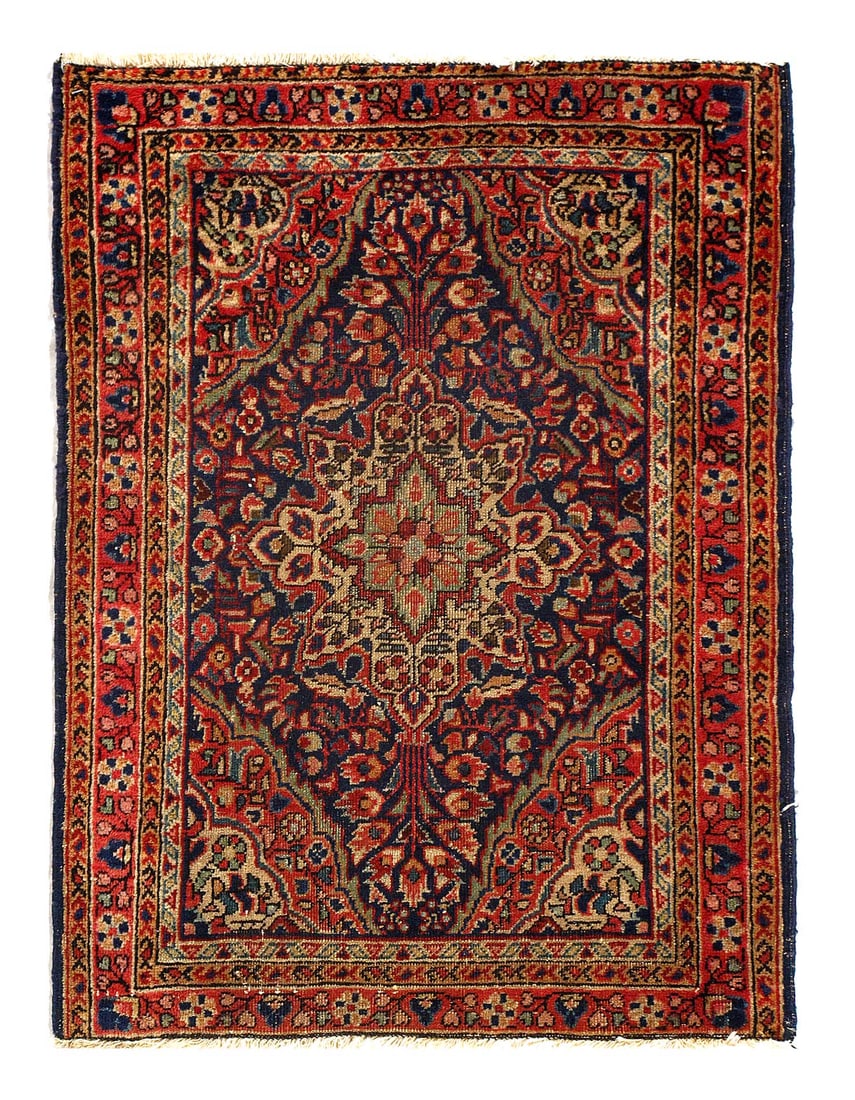 Persian Antique Sarouk Rug 1'11'' X 2'6'' (1 of 3)