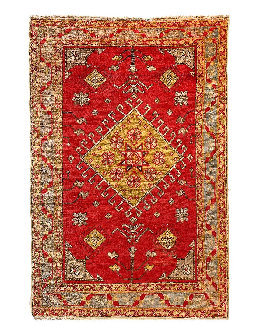 Antique Turkish Oushak Rug 3'X 4'4": Antique Turkish Oushak Rug 3'X 4'4" - CIRCA 1880, Oushak, Hand-Knotted, Lamb's Wool, 300 -D15280- 862.This item is part of our fine auction collection which includes many fine home accessories includi