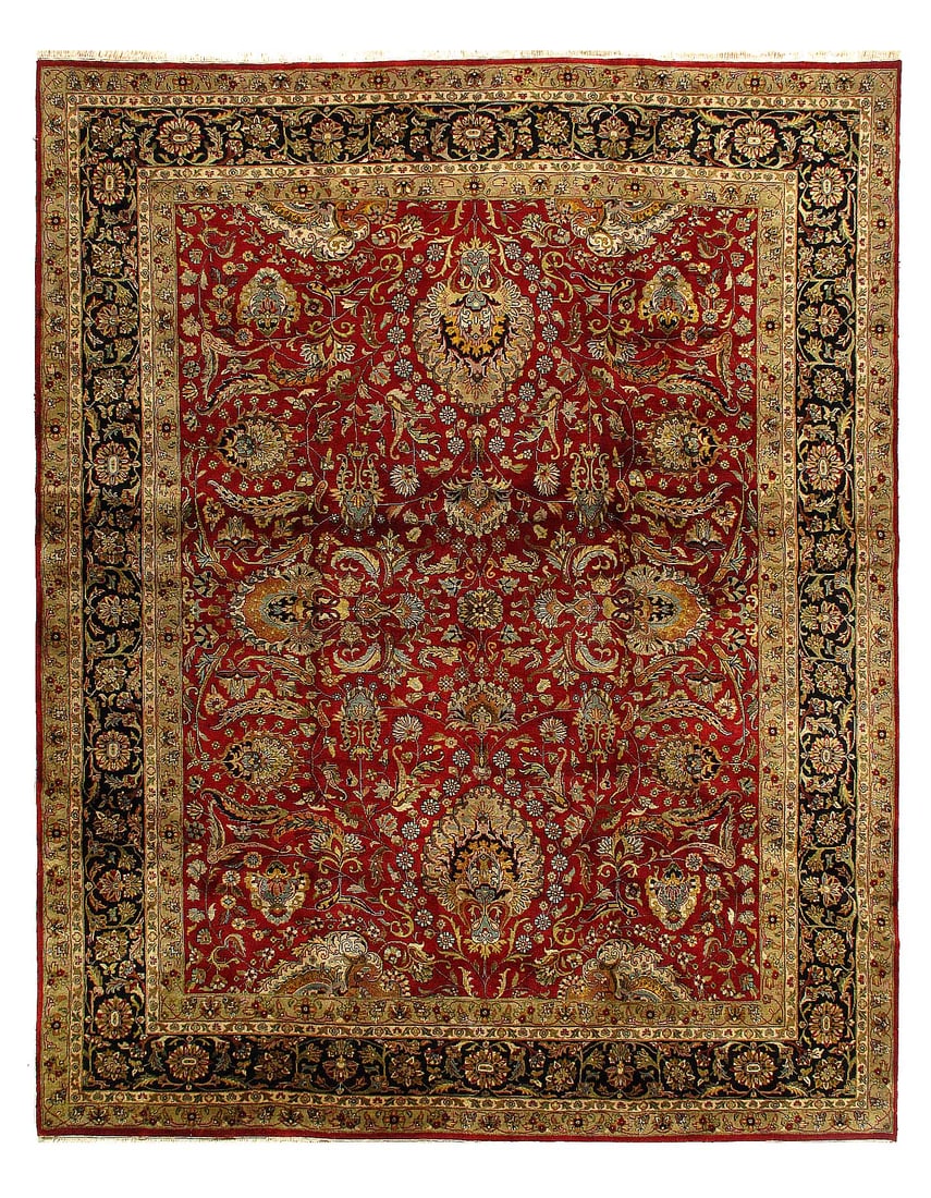 Rust Fine Hand Knotted Agra Rug 8'X 10' (1 of 4)