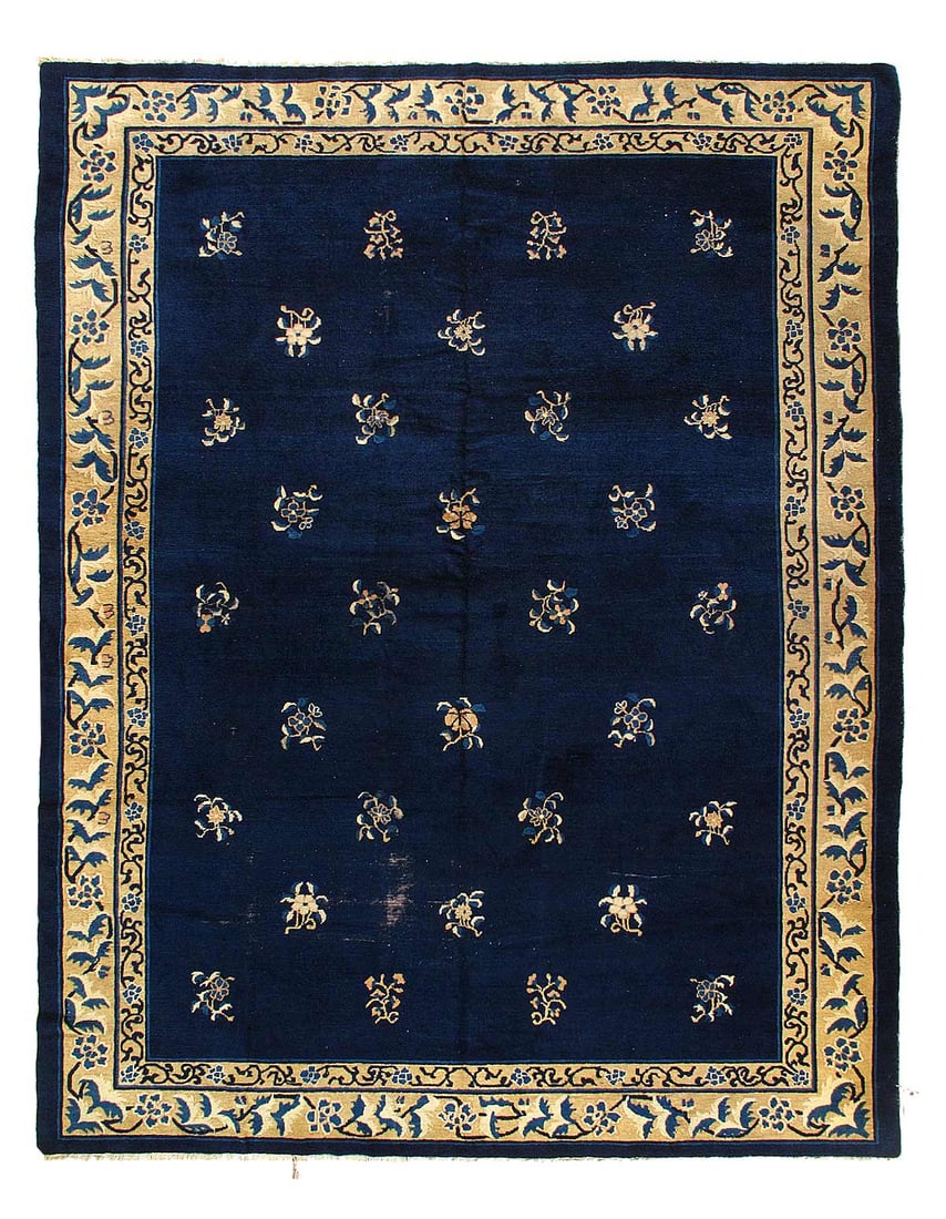 Navy Blue Antique Chinese Peking Rug 8'9"x 11'6' (1 of 3)