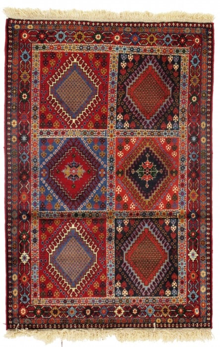 Rust Persian Yalameh 3' X 5': Rust Persian Yalameh 3' X 5' - New, Yalameh, Hand-Knotted, Lamb's Wool, 300 -D09546- 862.This item is part of our fine auction collection which includes many fine home accessories including antique ru