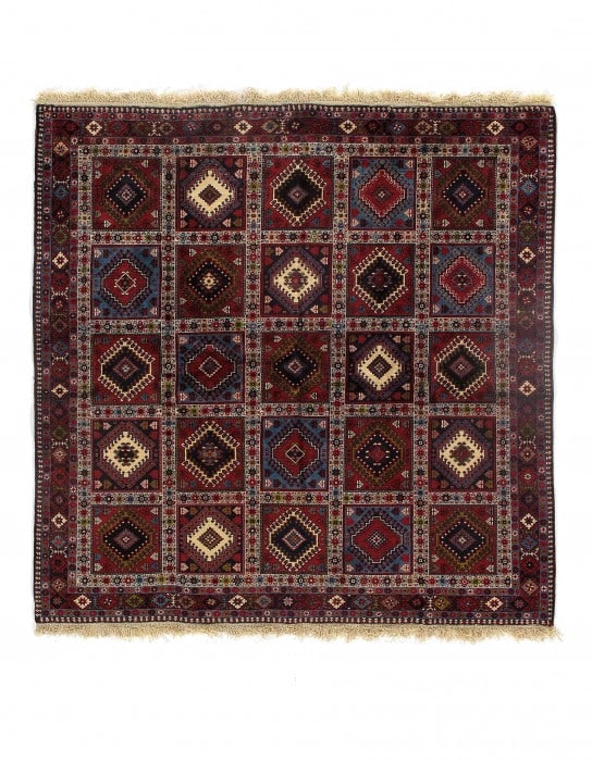 Rust Fine Persian Yalameh 6'6" X 6'6": Rust Fine Persian Yalameh 6'6" X 6'6" - New, Yalameh, Hand-Knotted, Lamb's Wool, 300 -D09540- 862.This item is part of our fine auction collection which includes many fine home accessories including a