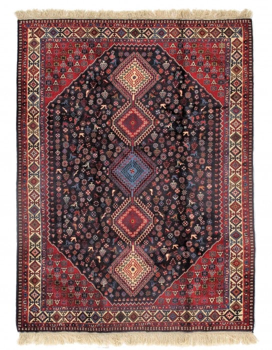 Persian Fine Hand Knotted Yalameh 5'7'' X 7'9'': Persian Fine Hand Knotted Yalameh 5'7'' X 7'9'' - New, Yalameh, Hand-Knotted, Lamb's Wool, 300 -D09615- 862.This item is part of our fine auction collection which includes many fine home accessories i