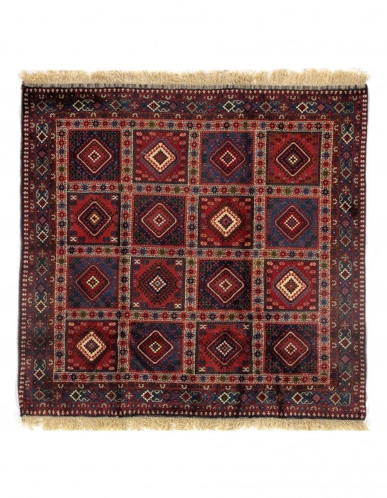 Multi color Persian Yalameh 5' X 5': Multi color Persian Yalameh 5' X 5' - New, Yalameh, Hand-Knotted, Lamb's Wool, 300 -D09584- 862.This item is part of our fine auction collection which includes many fine home accessories including ant