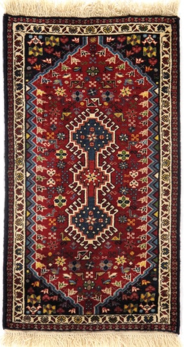 Red Persian yalameh 2' X 3'9": Red Persian yalameh 2' X 3'9" - New, Yalameh, Hand-Knotted, Lamb's Wool, 300 -D09559- 862.This item is part of our fine auction collection which includes many fine home accessories including antique r