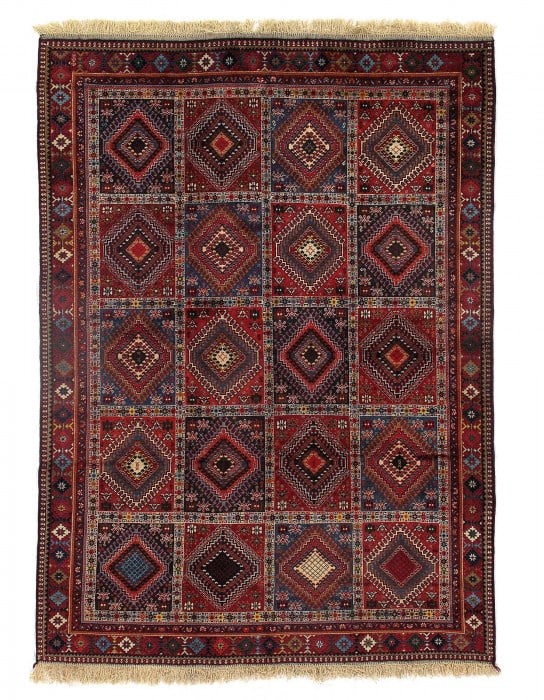 Red Persian yalameh 6'7" X 9'1": Red Persian yalameh 6'7" X 9'1" - New, Yalameh, Hand-Knotted, Lamb's Wool, 300 -D09551- 862.This item is part of our fine auction collection which includes many fine home accessories including antique