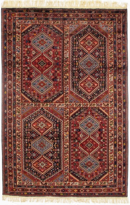 Red Persian yalameh 7' x 10'5": Red Persian yalameh 7' x 10'5" - New, Yalameh, Hand-Knotted, Lamb's Wool, 300 -D09550- 862.This item is part of our fine auction collection which includes many fine home accessories including antique