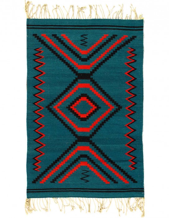 Fine navaho design rug 3'6"X 4'6": Fine navaho design rug 3'6"X 4'6" - circa 1980, Turkish, Hand-Woven, Lamb's Wool, 300 -D14928- 862.This item is part of our fine auction collection which includes many fine home accessories including