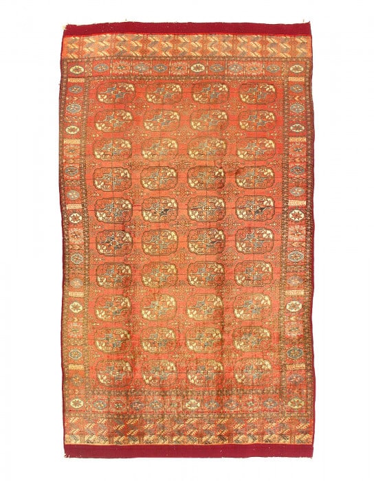 Fine Hand knotted Vintage Turkman size 5'1'' X 8'11'': Fine Hand knotted Vintage Turkman size 5'1'' X 8'11'' - 1980, Turkaman, Hand-Knotted, Lamb's Wool, 300 -D12002- 862.This item is part of our fine auction collection which includes many fine home acces