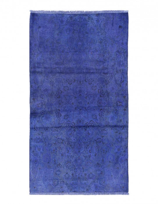 Overdyed Blue Hand Knotted Area Rug 2'8"X 5'1" (1 of 3)