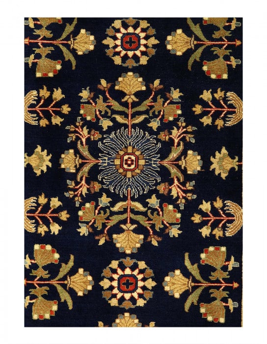 Navy Tabriz Design 4' X 6' - 2