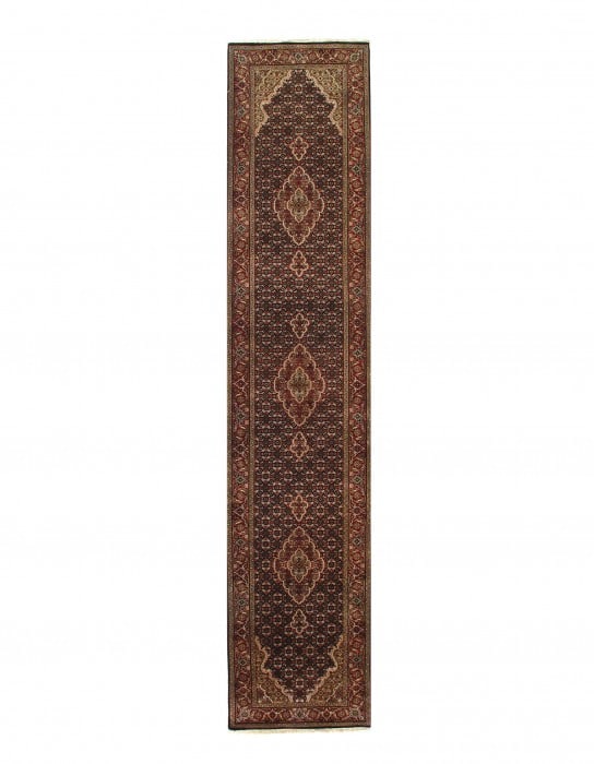 Black Tabriz Runner 2'6" X 12': Black Tabriz Runner 2'6" X 12' - New, Tabriz, Hand-Knotted, Wool & Silk, 300 -D09321- 862.This item is part of our fine auction collection which includes many fine home accessories including antique r