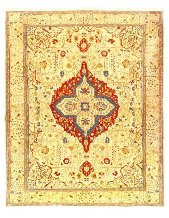 Beige Hand woven fine Sumac Tabriz rug 9'3"x 11'8': Beige Hand woven fine Sumac Tabriz rug 9'3"x 11'8' - NEW, Tabriz, Hand-Woven, Lamb's Wool, 300 -24061- 862.This item is part of our fine auction collection which includes many fine home accessories in