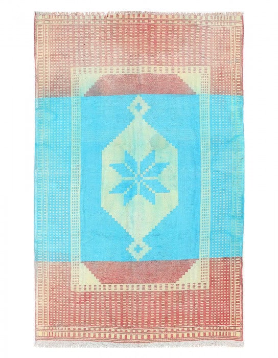 Reversible Persian cotton sumak hand woven rug 5'8'' X 9'1'': Reversible Persian cotton sumak hand woven rug 5'8'' X 9'1'' - Circa 1960, Sumak, Hand-Woven, Cotton, 300 -D13789- 862.This item is part of our fine auction collection which includes many fine home ac