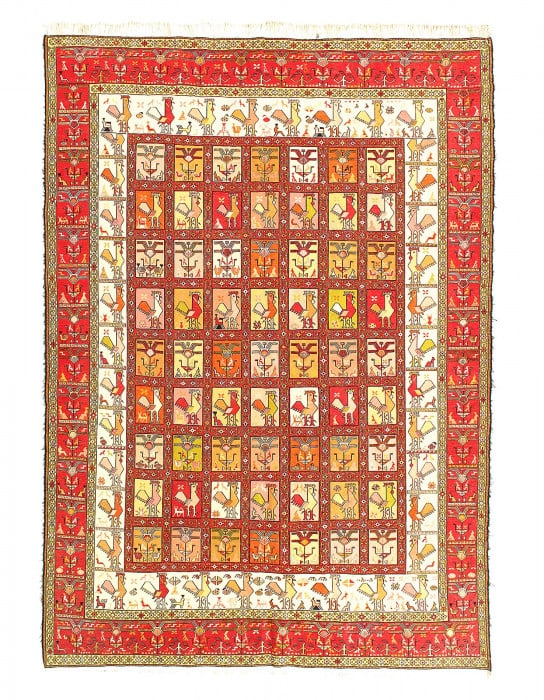Rust Persian Sumak Silk 6'3" X 9'1": Rust Persian Sumak Silk 6'3" X 9'1" - New, Sumak, Hand-Knotted, Wool, 300 -D08079- 862.This item is part of our fine auction collection which includes many fine home accessories including antique rugs