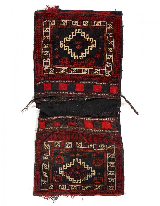 Vintage Persian Hand Knotted Shiraz saddle bag 2'2"X 5' (1 of 3)