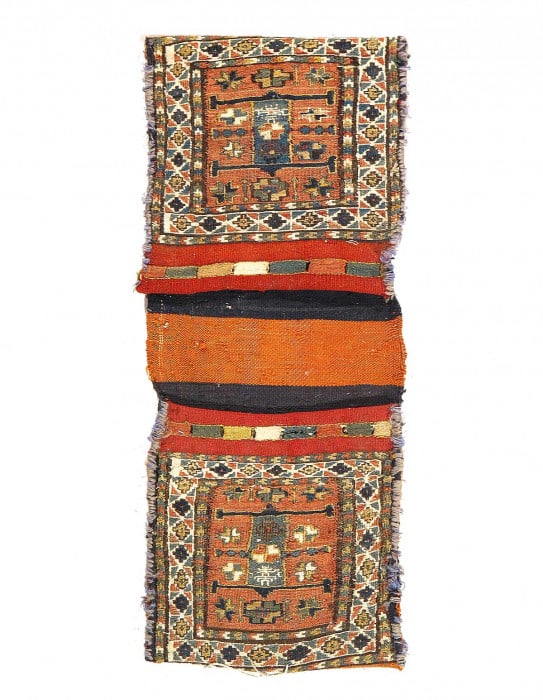 Vintage Persian Hand Knotted Shiraz saddle bag 9"X 2' (1 of 3)