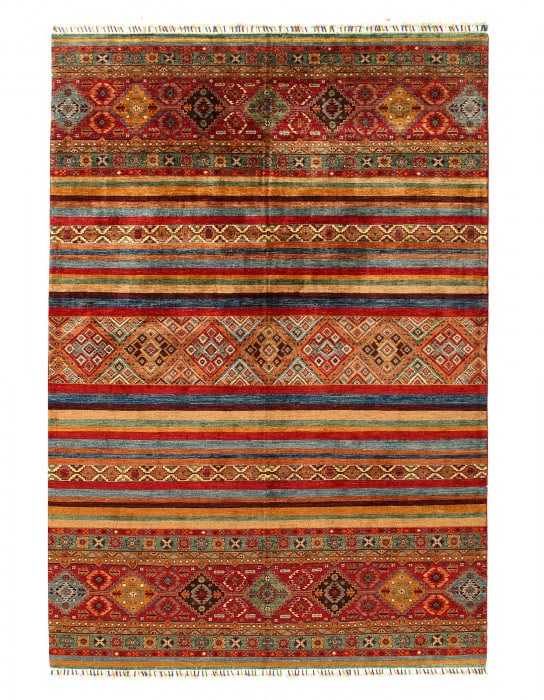 Fine Hand Knotted Kazak rug 7'X 10.01 (1 of 3)