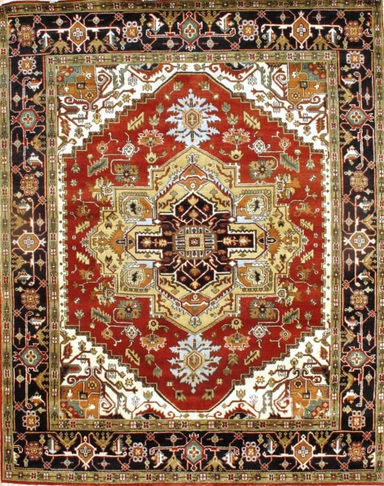 Rust Persian Serapi Design 8' X 10': Rust Persian Serapi Design 8' X 10' - New, Serapi, Hand-Knotted, Lamb's Wool, 300 -D06011- 862.This item is part of our fine auction collection which includes many fine home accessories including anti