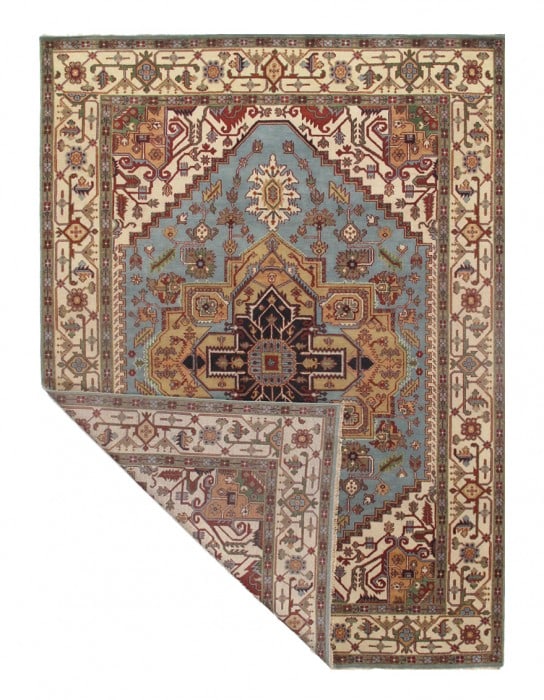 Light Blue Persian Serapi Design 10' X 14' - 3