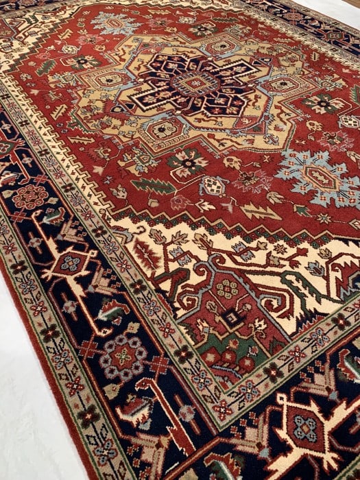 Rust Fine Hand-Knotted Serapi Design 9' X 12' - 4