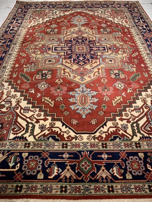 Rust Fine Hand-Knotted Serapi Design 9' X 12' - 5