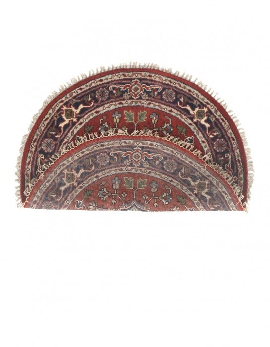 Rust Fine Hand-Knotted Round Serapi Rug 4' X 4' - 3