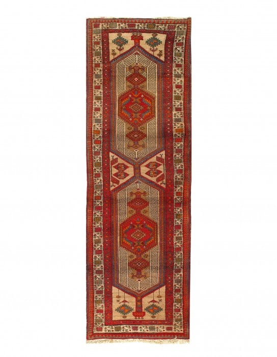 Beige Fine Hand Knotted Antique Serab Runner 3'2'' X 10': Beige Fine Hand Knotted Antique Serab Runner 3'2'' X 10' - Late 19th Century, Sarab, Hand-Knotted, Lamb's Wool, 300 -D08645- 862.This item is part of our fine auction collection which includes many fi