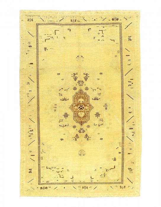 Beige Antique Oushak 6' X 9': Beige Antique Oushak 6' X 9' - circa 1940, Oushak, Hand-Knotted, Lamb's Wool, 300 -D08038- 862.This item is part of our fine auction collection which includes many fine home accessories including anti