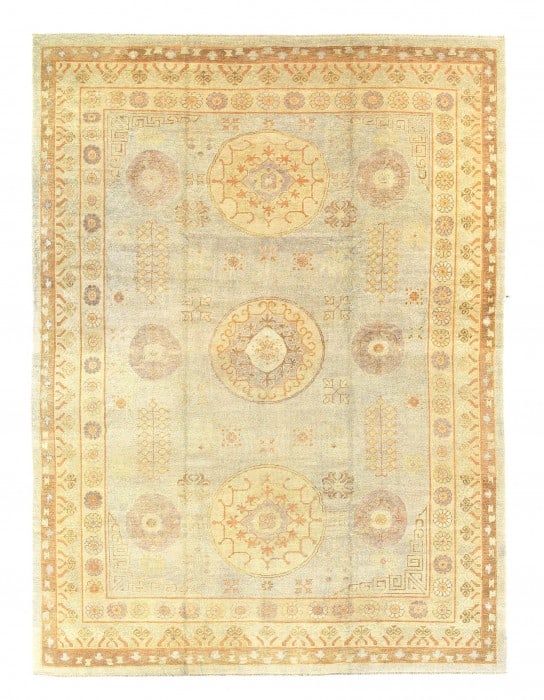 Light Blue Turkish Oushak 12' X 16': Light Blue Turkish Oushak 12' X 16' - New, Oushak, Hand-Knotted, Lamb's Wool, 300 -D05634- 862.This item is part of our fine auction collection which includes many fine home accessories including