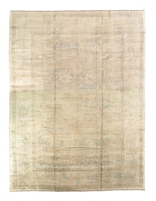 Beige Turkish Hand Knotted Oushak rug 12' x 16': Beige Turkish Hand Knotted Oushak rug 12' x 16' - New, Oushak, Hand-Knotted, Lamb's Wool, 300 -D08029- 862.This item is part of our fine auction collection which includes many fine home accessories in