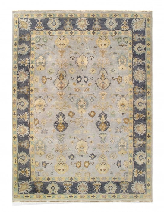 Silver Color Hand knotted Oushak 10' X 14': Silver Color Hand knotted Oushak 10' X 14' - New, Oushak, Hand-Knotted, Lamb's Wool, 300 -D10971- 862.This item is part of our fine auction collection which includes many fine home accessories includi