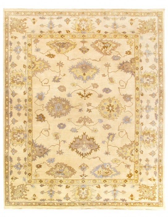 Ivory Fine Hand Knotted Oushak 8' X 10': Ivory Fine Hand Knotted Oushak 8' X 10' - New, Oushak, Hand-Knotted, Lamb's Wool, 300 -D10974- 862.This item is part of our fine auction collection which includes many fine home accessories including