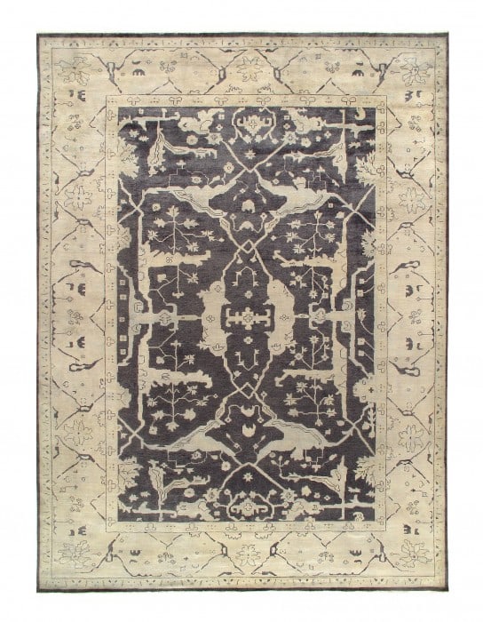 Gray Fine Hand Knotted Oushak 10' x 14': Gray Fine Hand Knotted Oushak 10' x 14' - New, Oushak, Hand-Knotted, Lamb's Wool, 300 -D10976- 862.This item is part of our fine auction collection which includes many fine home accessories including