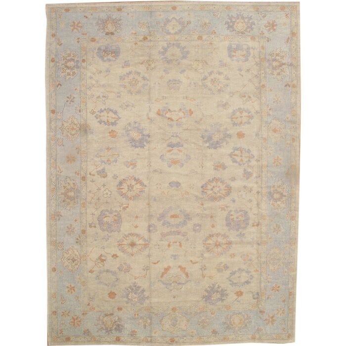 Turkish Oushak Hand-Knotted Wool Ivory Area Rug - 10' x 13': Turkish Oushak Hand-Knotted Wool Ivory Area Rug - 10' x 13' - New, Oushak, Hand-Knotted, Lamb's Wool, 300 -D05632- 862.This item is part of our fine auction collection which includes many fine home ac