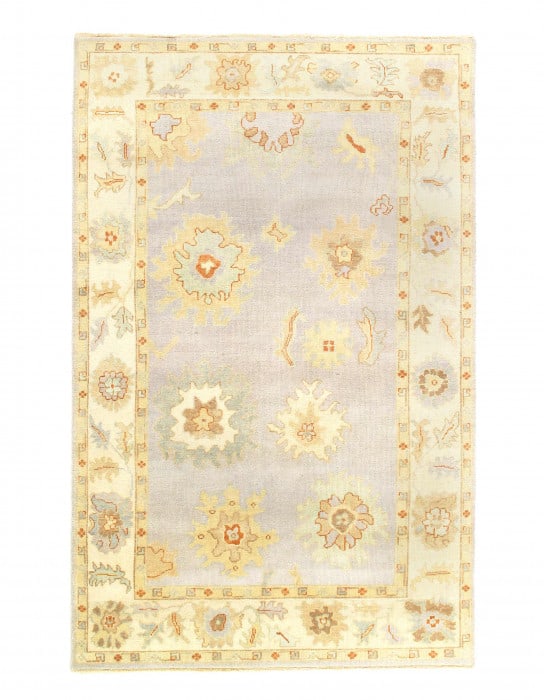 Gray Color Fine Hand knotted Oushak Rug 5'8'' X 9': Gray Color Fine Hand knotted Oushak Rug 5'8'' X 9' - New, Oushak, Hand-Knotted, Lamb's Wool, 300 -D14362- 862.This item is part of our fine auction collection which includes many fine home accessories
