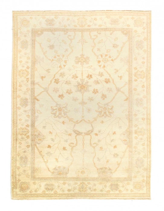 Ivory Color Fine Hand knotted Oushak Rug 5'7'' X 7'8'': Ivory Color Fine Hand knotted Oushak Rug 5'7'' X 7'8'' - New, Oushak, Hand-Knotted, Lamb's Wool, 300 -D14366- 862.This item is part of our fine auction collection which includes many fine home accesso