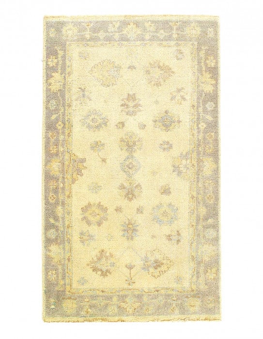 Ivory Color Fine Hand knotted Oushak 3' X 5'2'': Ivory Color Fine Hand knotted Oushak 3' X 5'2'' - New, Oushak, Hand-Knotted, Lamb's Wool, 300 -D14370- 862.This item is part of our fine auction collection which includes many fine home accessories in