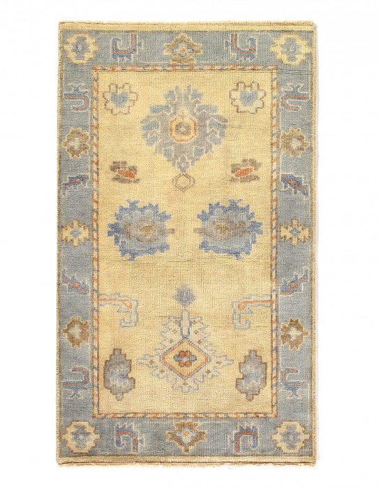 Fine Hand knotted Oushak rug 3' X 5'2'': Fine Hand knotted Oushak rug 3' X 5'2'' - New, Oushak, Hand-Knotted, Lamb's Wool, 300 -D14379- 862.This item is part of our fine auction collection which includes many fine home accessories including
