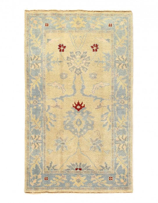 Fine Hand knotted Oushak rug 2'11'' X 5'2'': Fine Hand knotted Oushak rug 2'11'' X 5'2'' - New, Oushak, Hand-Knotted, Lamb's Wool, 300 -D14380- 862.This item is part of our fine auction collection which includes many fine home accessories includ