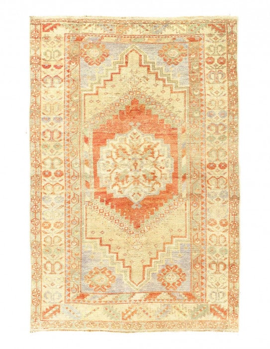Vintage Decorative Turkish Oushak Rug 3'6'' X 5'4'': Vintage Decorative Turkish Oushak Rug 3'6'' X 5'4'' - 1980, Oushak, Hand-Knotted, Lamb's Wool, 300 -D14483- 862.This item is part of our fine auction collection which includes many fine home accessori