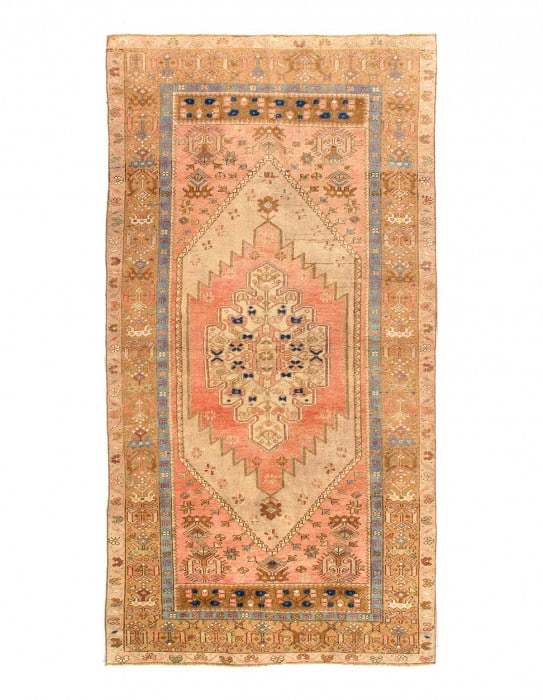 Vintage Decorative Turkish Oushak Rug 3'8'' X 7'6'': Vintage Decorative Turkish Oushak Rug 3'8'' X 7'6'' - 1980, Oushak, Hand-Knotted, Lamb's Wool, 300 -D14487- 862.This item is part of our fine auction collection which includes many fine home accessori
