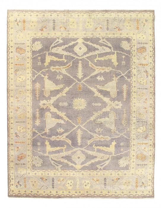 Gray Color Fine hand knotted Oushak rug 7'9'' X 9': Gray Color Fine hand knotted Oushak rug 7'9'' X 9' - New, Oushak, Hand-Knotted, Lamb's Wool, 300 -D14355- 862.This item is part of our fine auction collection which includes many fine home accessories