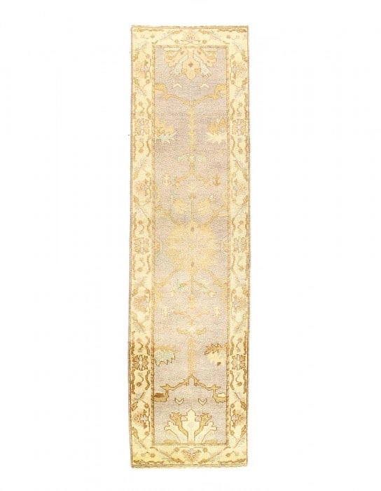 Fine Hand Knotted Oushak design runner 2'7'' X 9'11'': Fine Hand Knotted Oushak design runner 2'7'' X 9'11'' - New, Oushak, Hand-Knotted, Lamb's Wool, 300 -D09178- 862.This item is part of our fine auction collection which includes many fine home accessor